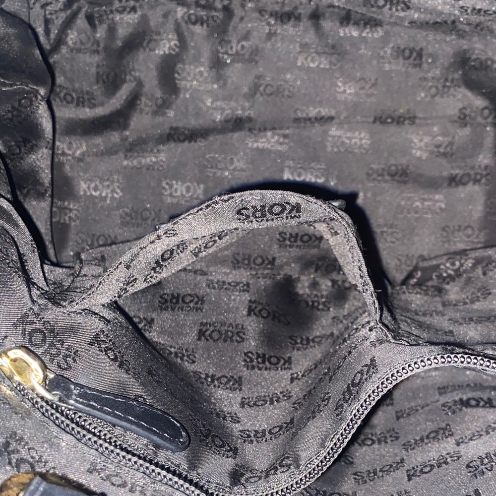 Michael Kors Black Shoulder Bag with Gold Accents - Picture 9 of 15